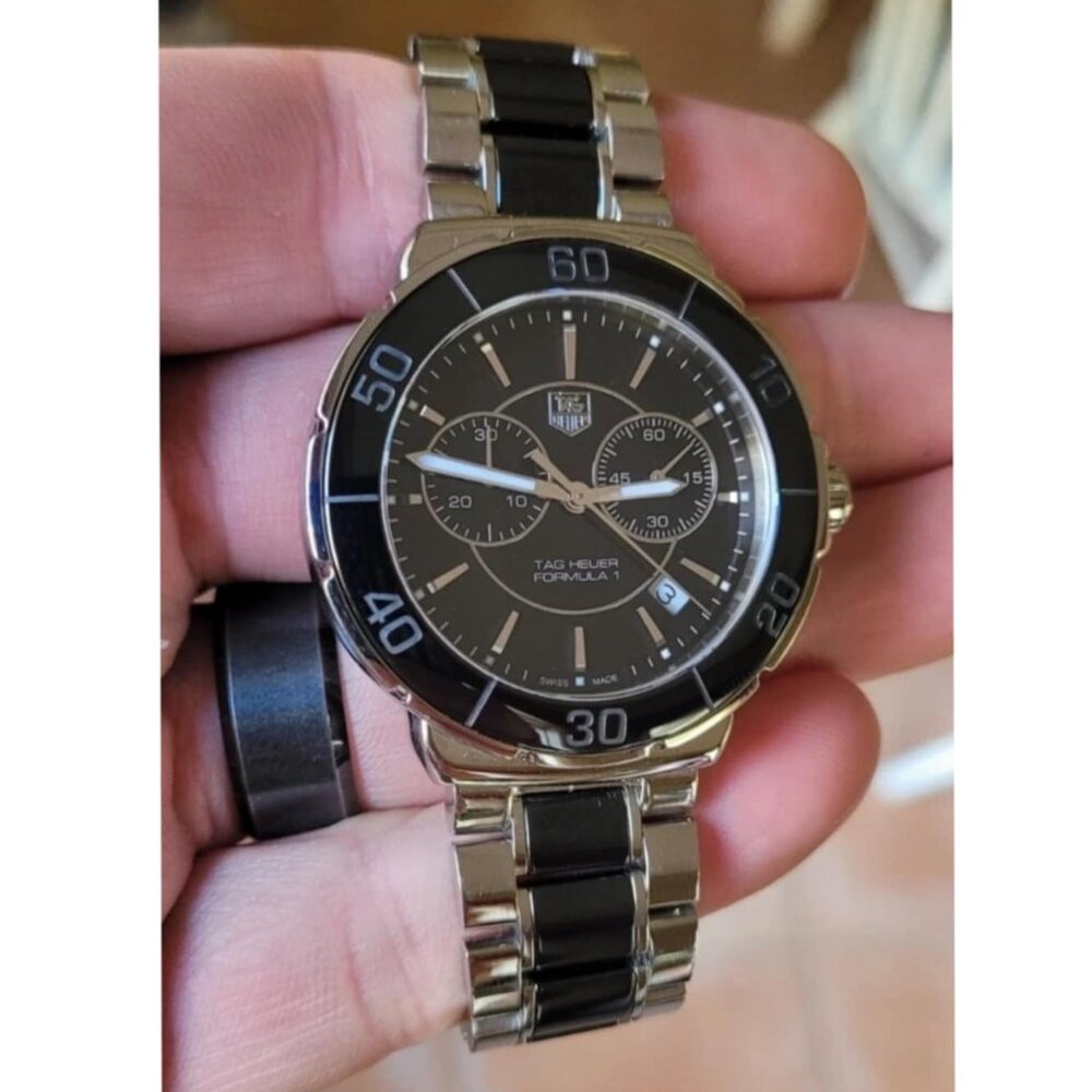 Tag Heuer CAH1210.BA0862 Mens Formula 1 Series Quartz Watch Black Ceramic Silver